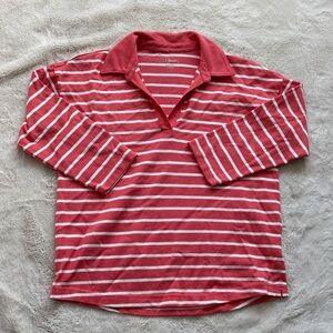 L.L.Bean Striped Cotton Top – Pink & White | 100% Cotton | Prep-Core Classic |
